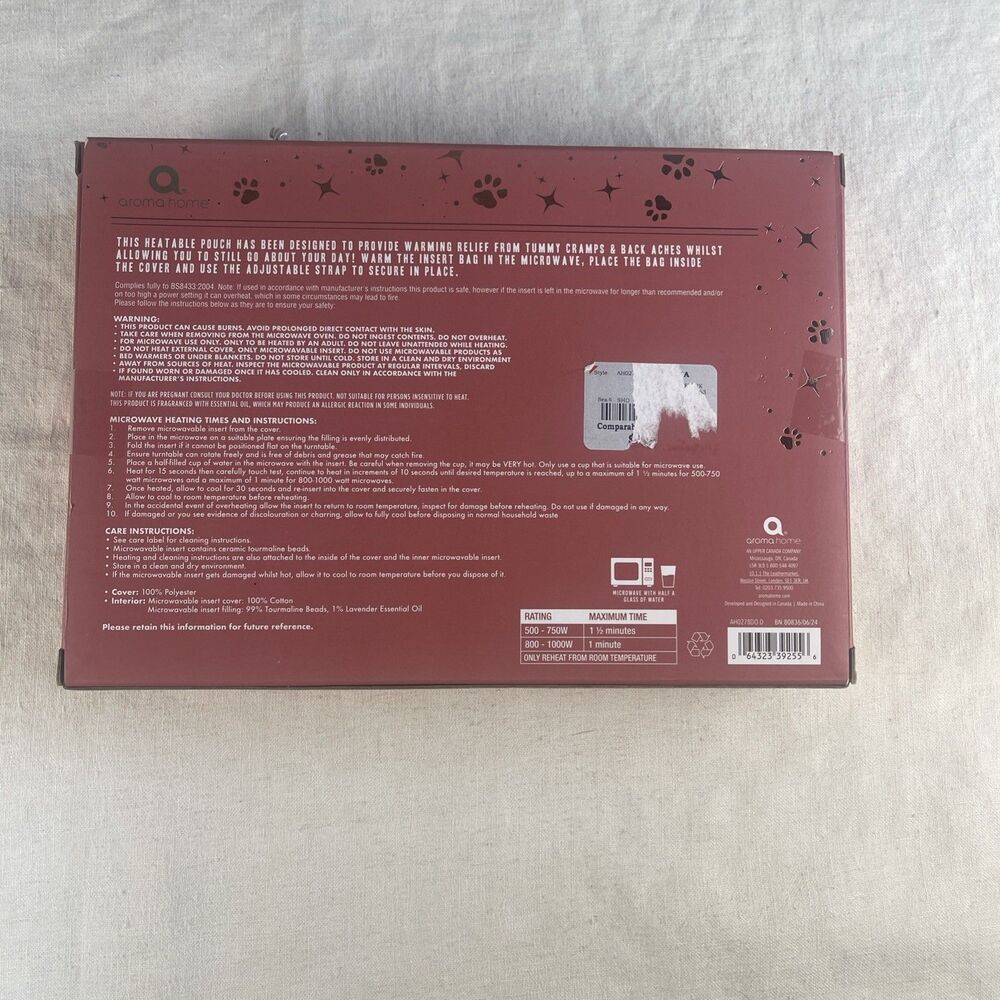 Tummy, Back & Hand 3-in-1 Heat Wrap Warmer Wearable Microwaveable Aroma Home - Picture 4 of 8